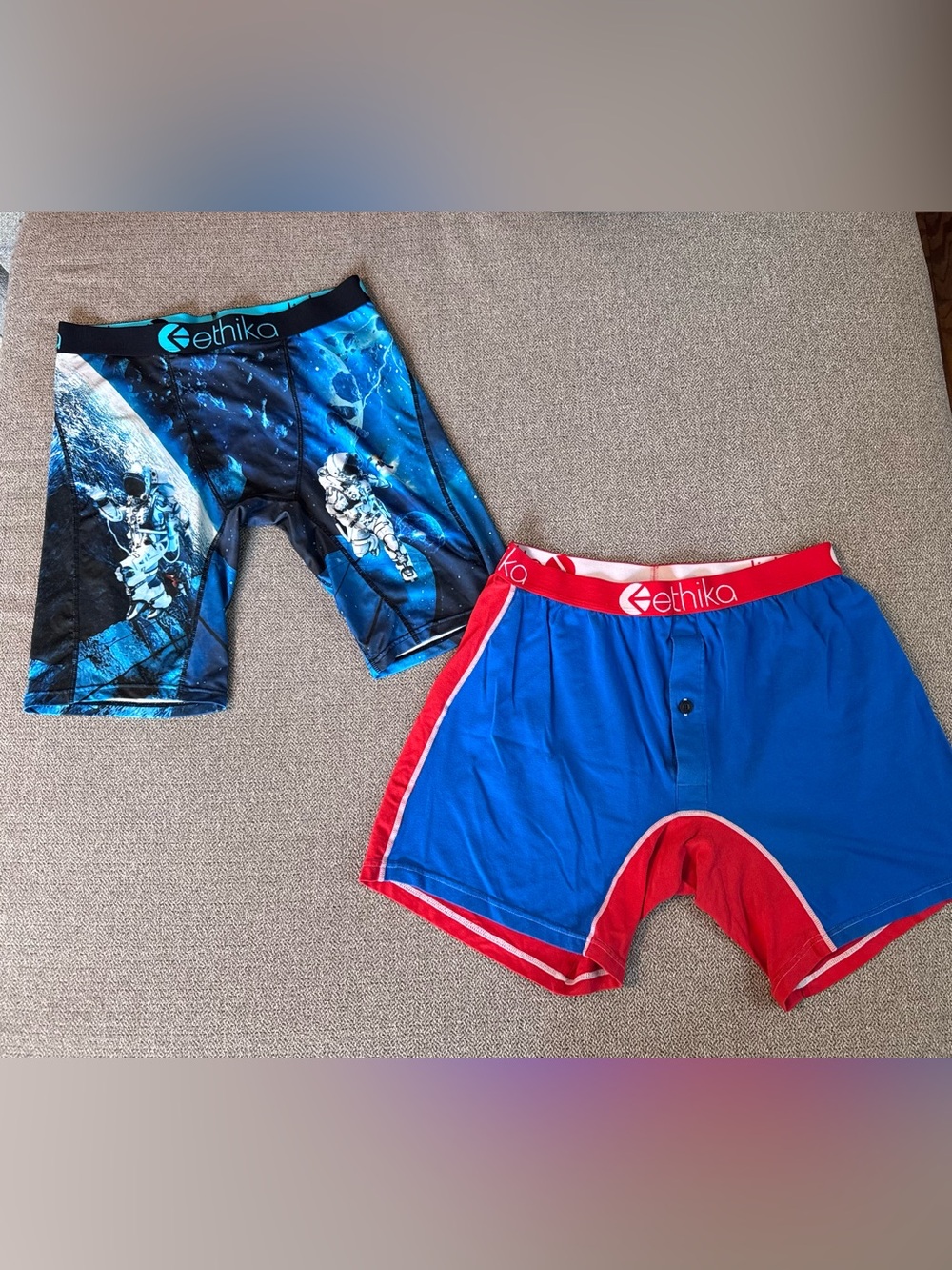 ethika Men’s Blue Space-Graphic and Blue & Red Athletic Bottoms Set